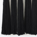 Flber Macrame Wall Hanging Black Sphericity Cotton Tassels Textile Hanging Geometric Yarn Wall Art for Bedroom Living Room Decor 15.7" W x 39" L