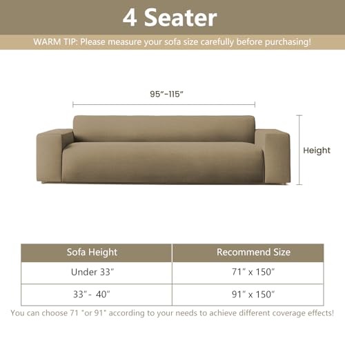 MYSKY HOME Couch Covers for 3 Cushion Couch Sofa, Sectional Couch Cover L Shape Chenille Couch Cushion Covers for Pets, Furniture Protector Cover for Dogs, Kids, 91"X150", White