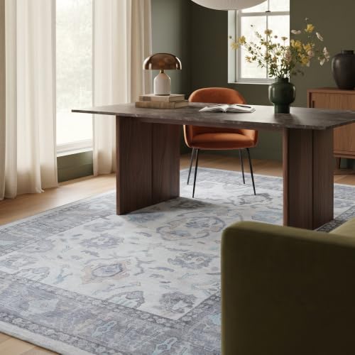 Fame Rugs Modern Oushak Rug 2'5x13, Vintage Turkish Brown Oriental Antique Inspired Extra Long Runner Rugs, Foldable Washable Luxury Living Room Bedroom (384GB, 2'5 x 13'1)