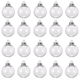 20 Pcs Clear Plastic Fillable Ornament Balls, Removable Top Clear Hanging Ornaments Ball, DIY Plastic Ornaments Round Balls, Perfect for Decoration On Christmas Trees, Wedding, Party (60 mm)
