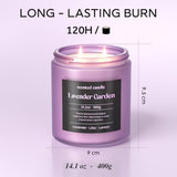 CHILLFLAME Lavender Candle, 14.1 oz Scented Candles for Home, 2 Wicks Blended Scents Aromatherapy Candles for Women and Men, Birthday Gifts for Women (Lavender+Lilac+Lemon)