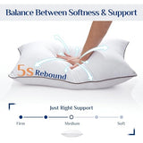 JOLLYVOGUE Pillows Standard Size Set of 2, Cooling and Firm Pillows with Oeko-Tex Certified Down Alternative Filling for Side, Back, and Stomach Sleepers, Hotel Collection