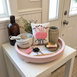 Novabright Pink Flamingo Tiered Tray Decor 4" x 5" Mini Decorative Pillow with 3D Towel Embroidery Small Summer Flamingo Pillow Tropical Summer Beach Theme Cushion Decor for Home Kitchen Table Party