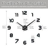 Mintime Large Wall Clock Battery Operated DIY Wall Clock for Modern Decorative Living Room/Office