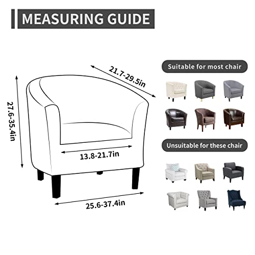 Easy-Going Stretch Club Armchair Slipcover 1 Piece Barrel Tub Sofa Cover Furniture Protector Jacquard Couch Cover Bluestone