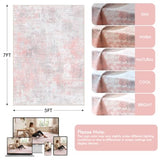 Fixwal Washable 5x7 Bedroom Area Rug, Non-Slip, Gray/Pink