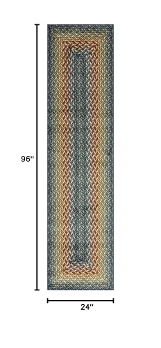 Maples Rugs Marion Braided-Style Print Runner Rug, 2' x 8', Multi-Color