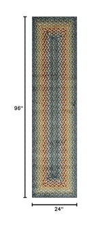 Maples Rugs Marion Braided-Style Print Runner Rug, 2' x 8', Multi-Color