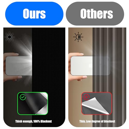 Alikiai Blackout Blinds 157" x 57", 100% Blackout Curtains for Window, 420D No Drill Portable Black Out Shades Film for Bedroom, Nursery Black Out Blinds for Baby Temporary, 12 Hook and Loop Tapes