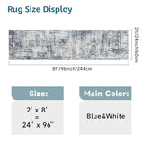 Washable 2x8 Runner Rug: Modern Abstract Carpet Runners for Hallway