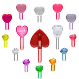 Ceramic Valentine's Day Trees Replacement Lights Bulbs/Medium Christmastree Pegs Ornaments - Roses＆Heart & 3 Pcs Topper Set