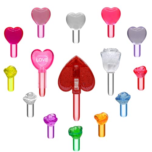 Ceramic Valentine's Day Trees Replacement Lights Bulbs/Medium Christmastree Pegs Ornaments - Roses＆Heart & 3 Pcs Topper Set