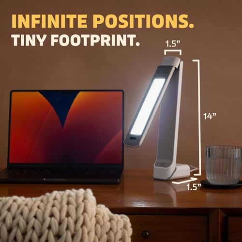 Lumos 10,000 Lux Light Therapy Lamp | Seen On Shark Tank | Sun Lamp For Seasonal Blues | Ultra Bright White Light Therapy | 10,000 LUX | UV-Free | Full-Spectrum | Adjustable Panel