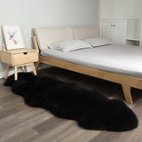 LLB Genuine Sheepskin Area Rug Wool Rug Fur Carpet Fluffy Shaggy Fur Rug for Living Room Kids Bedroom Real Sheepskin Throw Lambskin Rugs Sofa Mat Chair Seat Covers (Black, 2 x 6 ft Sheepskin)