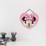Open Road Brands Disney Minnie Mouse Heart Hanging Wood Sign - Cute Pink Minnie Mouse Decor for Kids' Bedroom or Nursery