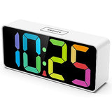 Welgo 7.5 Inches Large Digital Alarm Clock for Seniors & Kids, 0-100% Dimmable Display, USB Charging Port, Adjustable Volume, Easy Operation, Snooze, Outlet Powered for Bedroom