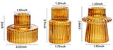 Vixdonos Taper Glass Candlestick Holders Tealight Candle Holders for Table Centerpieces, Wedding Decor and Dinner Party (3 Pcs, Amber)