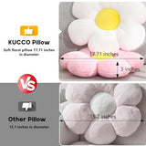 17.7 Inch Purple Flower Pillow – Daisy Shaped Cute Decorative Throw Pillow, Soft Floral Seating Cushion Floor Pillows for Sofa, Bed, Chair & Room Decorations for Home