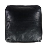 Handmade Moroccan Square Leather Pouf – Delivered Unstuffed – Ottoman, Footstool, Footrest, Hassock, Floor Cushion – Versatile Artisan Accent (Oiled Black)