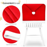 SEWACC 10pcs Christmas Chair Covers, Santa Claus Hat Chair Back Covers, Red Non-Woven Fabric Slipcovers for Christmas Holiday Party Decorations