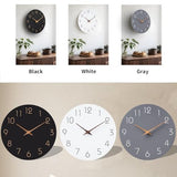 Mosewa Wall Clock 8 Inch Black Battery Operated Silent Non Ticking Simple Minimalist Rose Gold Numbers Decorative for Bedroom Living Room Kitchen Home Bathroom Office