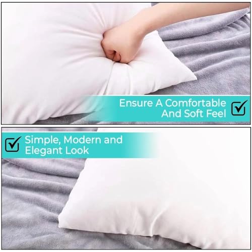 QUBA LINEN Throw Pillow Inserts (Set of 2, White), 22x22 Inches - Premium Cushion Fillers for Sofa, Bed, and Home Décor (22x22 Inch (Pack of 2))