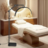 LIONVISON Half Moon Lash Lighting: Foldable Floor LED Lamp for Eyelash - 45W Portable Esthetician Light with Phone Holder for Lash Artist Tech Tattoo Salon
