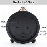 Retro Metal Table Clock Battery Operated Non-Ticking Silent Quartz Table Desk Small Alarm Clock Desk Clock for Kids Bedroom Living Room (Roman-550-15)
