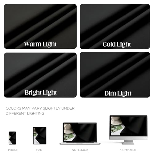 CUCRAF Black Blackout Curtains 84 inch Length 2 Panels Set, Room Darkening Drapes for Living Room Bedroom, Thermal Insulated Light Blocking Grommet Window Curtain (W52 x L84 Inch)
