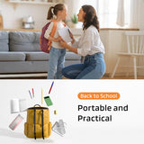 Rechargeable Small Desk Lamp for Home Office Bedroom, Study Table Light for Kids Teens, White, LED, Pen Holder, Mini, Gooseneck, College Dorm Room Lighting for Computer Keyboard Desktop Task