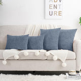 HWY 50 Throw Pillow Cover 18x18 Inch Soft Chenille Dark Grey Blue Pack of 2