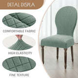 Round Back Dining Chair Cover Set 2/4/6, Curved Back Chair Covers Stretch Armless Dining Chair Slipcovers Mid Century Modern Chair Seat Protector for Kitchen, Home and Banquet (Green, Set of 6)