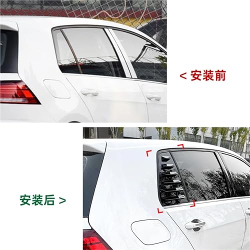 A Pair Rear Window Louver Shutter Compatible with VW Golf 7 MK7 7.5 2013-2019 Side Air Vents Shutter Cover Trim Exterior Accessories(Carbon Fiber)