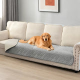 Ameritex Sofa Cover Waterproof for Seats Couch Cover for Dogs Pet Couch Cover Velvet for Chair Loveseat Sofa Machine Washable (Light Grey, 30x100 Inch)