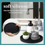Silicone Bathroom Tray Coffee Table Decor Perfume Organizer, 11" Black