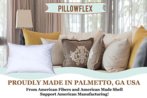 Pillowflex Synthetic Down Pillow Insert, Standard Size - 12x20 inches, Hypoallergenic, Anti Allergic, Plush - Made in USA