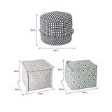 MOCOFO Boho Pouf Cover Unstuffed Square Ottoman Pouf Chair,Home Decor Pouf Cover(Green,40x40x30cm)