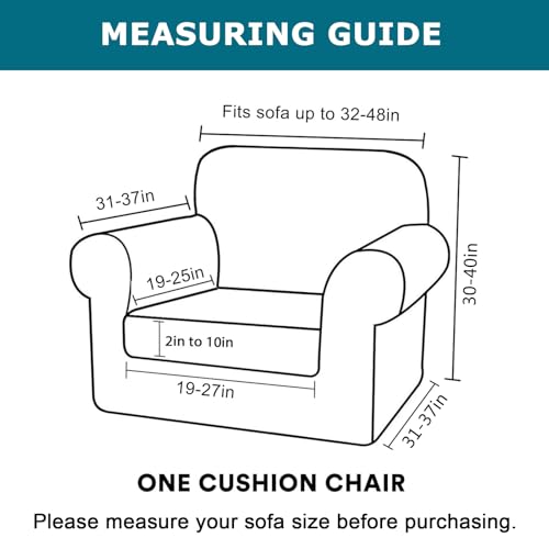 KRFOONN 2 Piece Chair Covers Printed Sofa Covers Couch Covers Washable Armchair Sofa Couch Slipcover Furniture Protector with Elastic Bottom for Living Room (Armchair, A1), Small
