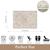 4x5 Washable Kitchen Entryway Rug – Non-Slip Soft Low Pile Indoor Carpet for Bathroom Living Room Bedroom – Boho Floral Small Throw Area Rug (Beige,4x5)