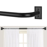 TANGWIN Black Wrap Around Curtain Rods 48 to 90:Blackout Heavy Duty Adjustable Window Curtain Rod for Bedroom Kitchen,Modern Industrial Curved French Return Metal Drapery Rods Easy Install,Matte Black
