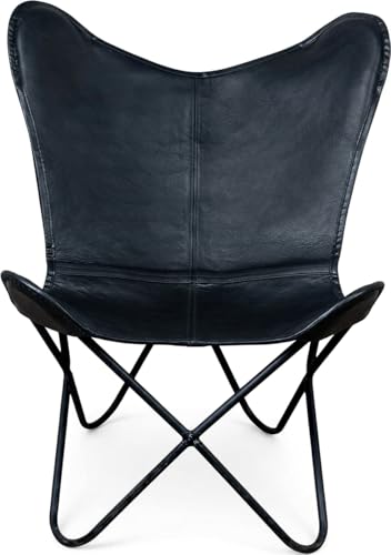 Leather Butterfly Chair Covers, Solid Leather Waterproof and Oilproof Stretch Dining Chair Protector Cover Slipcover Tan Color for Livingroom Chair Only Cover