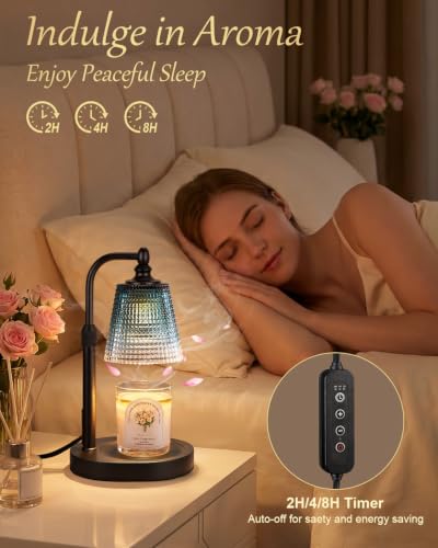 Candle Warmer Lamp with Timer,Birthday Gifts for Women  Home Decor Blue