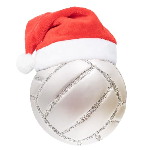 3.15” Christmas Volleyball Ornament Glass Blown Christmas Ball Ornaments for 2026 Christmas Tree Decoration - Christmas Ball Ornaments Volleyball Gifts for Xmas Holiday Party Tree Decoration