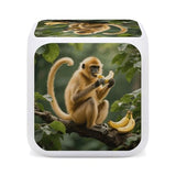 Golden Monkey 7 Color Changing Alarm Clock Adults Cube Digital Night Light with Calendar Temperature Display Wake Up LED Alarm Clock for Bedroom Office Bedside Desk