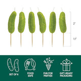 Genuine Fred Pickle Party Candles Set of 6 Quirky Pickle-Shaped Party Birthday Candles 2" Tall Fun and Unique Party Decor Gift-Ready Package