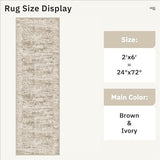 Soalmost Runner Rug 2x6 Washable Kitchen Hallway Runners Non-Slip Brown