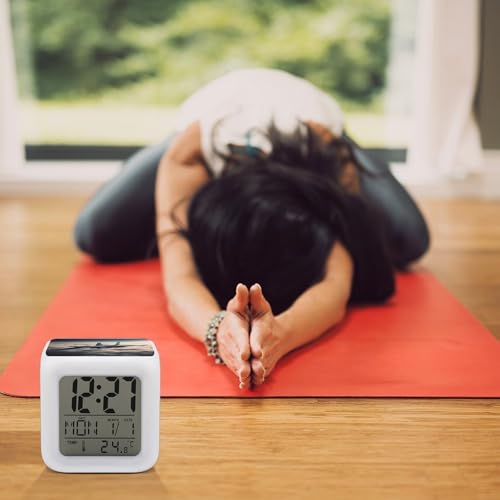 Aircraft Fighter Jets Alarm Clock LED Digital Desk Clock with 7 Color Changing Night Light, Date Day of Week Calendar,Sleep Training Clocks Loud Alarm Clocks for Bedroom Heavy Sleep