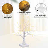 Macarrie 6 Pcs Birch Tree with LED Lights Christmas Wedding Decorations Tabletop Lighted White Mini Artificial Branches Battery Powered or USB Twinkling Table Centerpiece Indoor Gift (18 Inch)