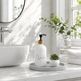 Silicone Bathroom Tray Coffee Table Decor Perfume Organizer, 9" Light Grey