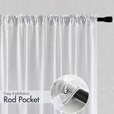 MIULEE White Privacy Sheer Curtains that Let Light in 84 Inches Long Non-See-Through Semi Sheer Curtains Light Filtering Window Curtains Drapes for Living Room Bedroom 2 Panels Set
